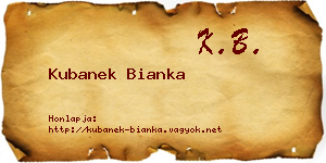 Kubanek Bianka névjegykártya